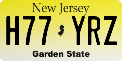 NJ license plate H77YRZ