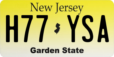 NJ license plate H77YSA