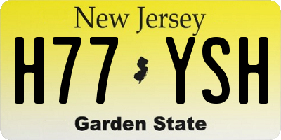 NJ license plate H77YSH