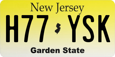 NJ license plate H77YSK