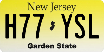 NJ license plate H77YSL