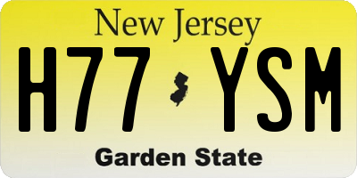 NJ license plate H77YSM