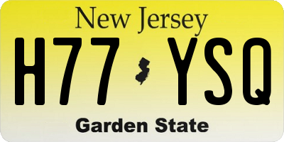 NJ license plate H77YSQ