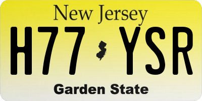 NJ license plate H77YSR