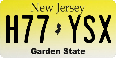 NJ license plate H77YSX