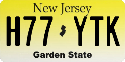 NJ license plate H77YTK