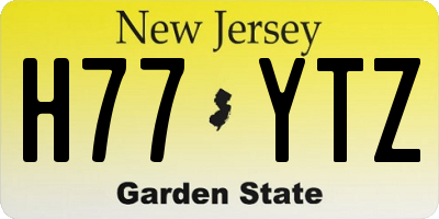 NJ license plate H77YTZ