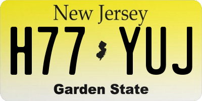 NJ license plate H77YUJ