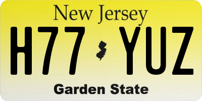 NJ license plate H77YUZ