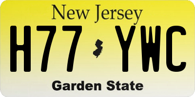 NJ license plate H77YWC