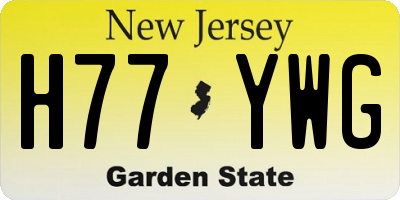 NJ license plate H77YWG