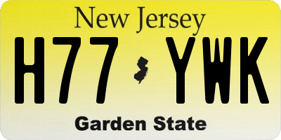 NJ license plate H77YWK