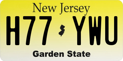 NJ license plate H77YWU