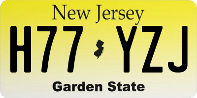 NJ license plate H77YZJ