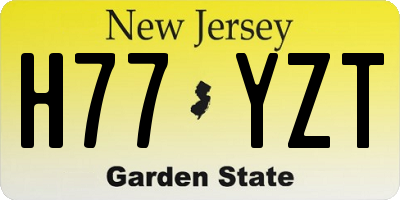 NJ license plate H77YZT