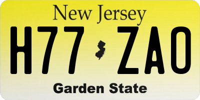 NJ license plate H77ZAO