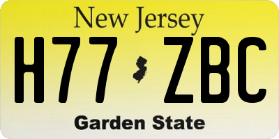 NJ license plate H77ZBC