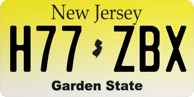 NJ license plate H77ZBX