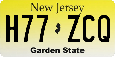 NJ license plate H77ZCQ