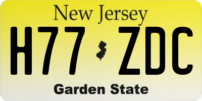 NJ license plate H77ZDC