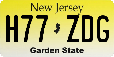 NJ license plate H77ZDG
