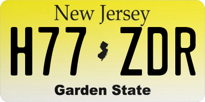 NJ license plate H77ZDR