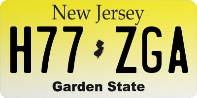 NJ license plate H77ZGA