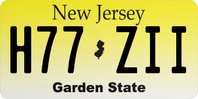 NJ license plate H77ZII