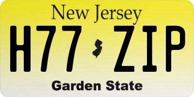 NJ license plate H77ZIP