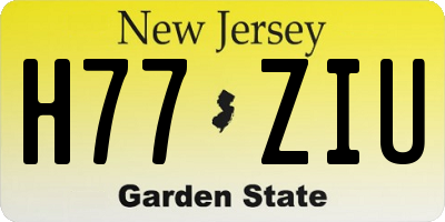 NJ license plate H77ZIU