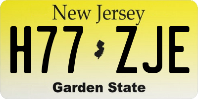 NJ license plate H77ZJE