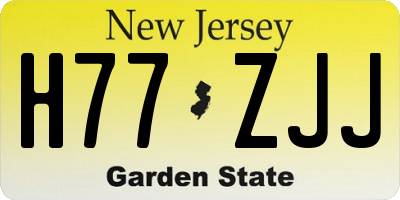 NJ license plate H77ZJJ