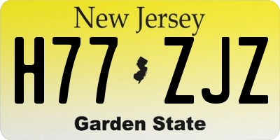 NJ license plate H77ZJZ