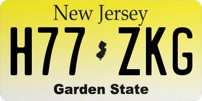 NJ license plate H77ZKG