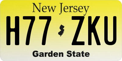 NJ license plate H77ZKU