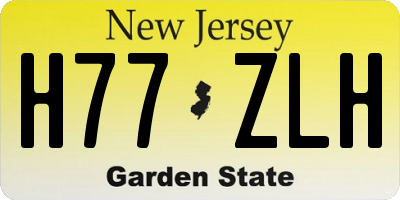 NJ license plate H77ZLH