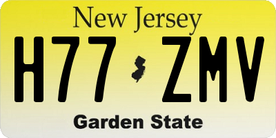 NJ license plate H77ZMV