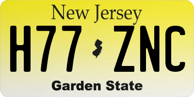 NJ license plate H77ZNC