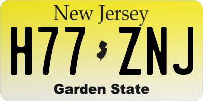 NJ license plate H77ZNJ
