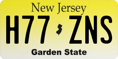 NJ license plate H77ZNS