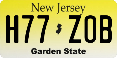 NJ license plate H77ZOB