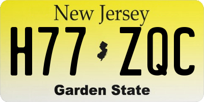 NJ license plate H77ZQC