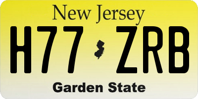 NJ license plate H77ZRB