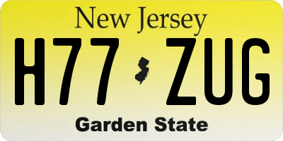 NJ license plate H77ZUG