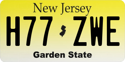 NJ license plate H77ZWE