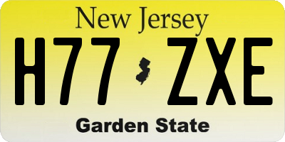 NJ license plate H77ZXE