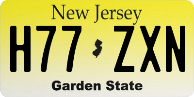 NJ license plate H77ZXN