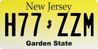 NJ license plate H77ZZM
