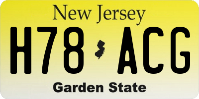 NJ license plate H78ACG