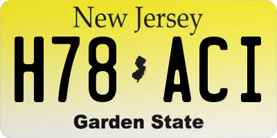 NJ license plate H78ACI